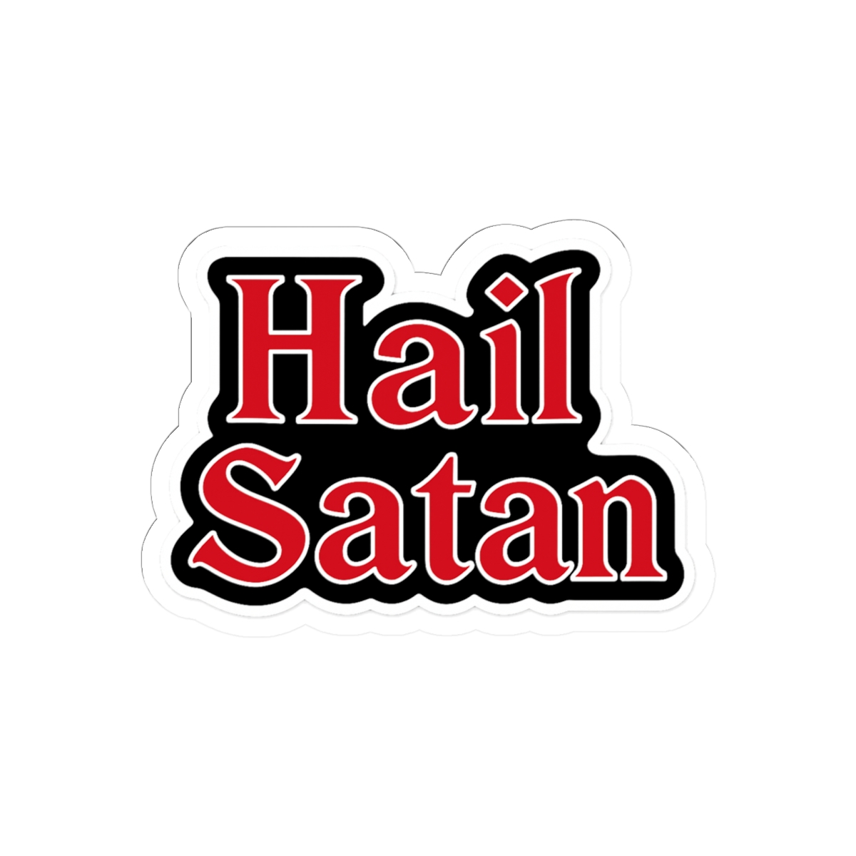 Hail Satan Fiery Outline | Satanic Vinyl Sticker, Edgy Decal, Rebel Accessory
