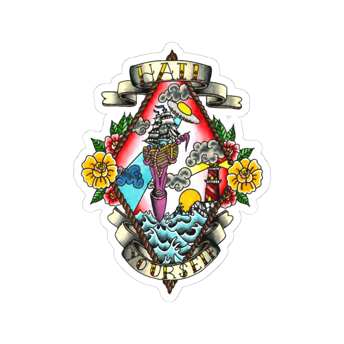 hail yourself, remake artwork Sticker