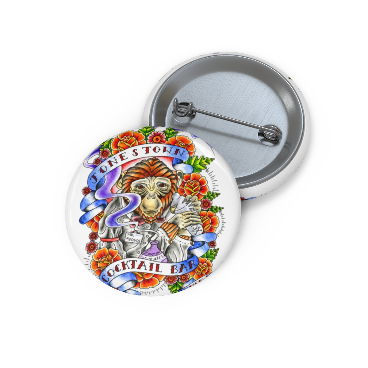 jonestown inspired tattoo design Pin - alternate angle 1, merchandise