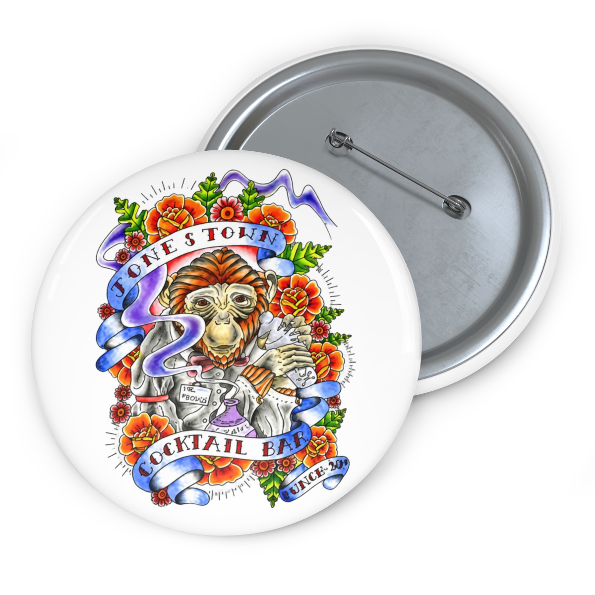 jonestown inspired tattoo design Pin - alternate angle 2, merchandise
